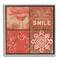 Stupell Industries Make You Smile Phrase Vintage Red Parisian Patterns Framed Wall Art